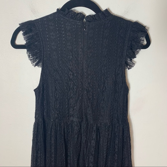 Urban Outfitters Gabby Black Lace Babydoll High Neck Midi Dress Size XS - Picture 7 of 10